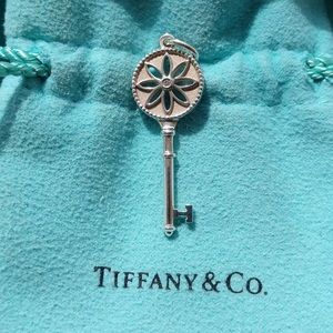 Tiffany & Co. Silver 925 Diamond Daisy Key Charm